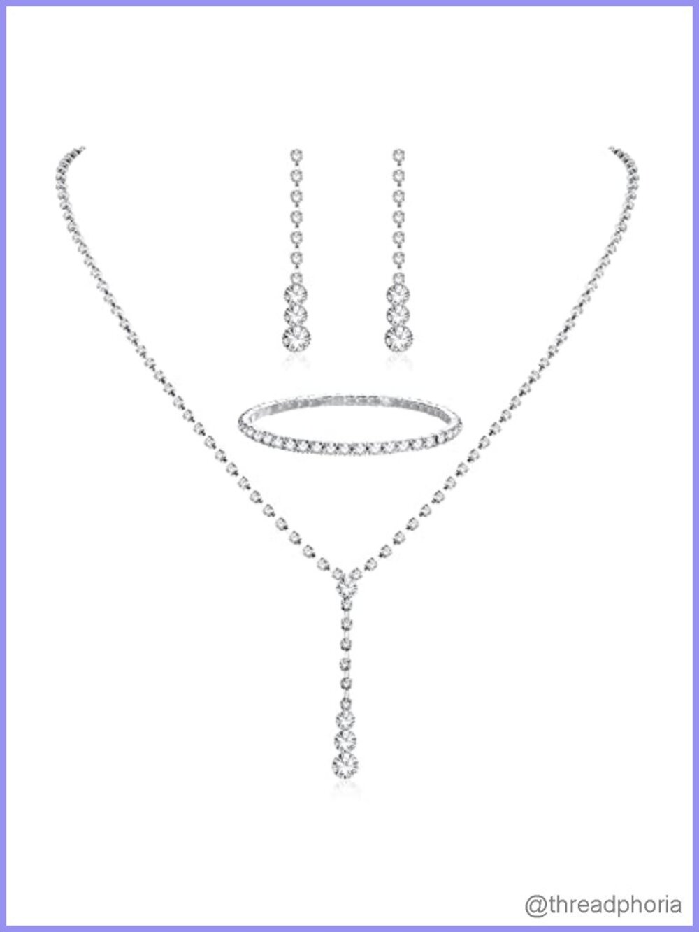 Crystal Bridal Jewelry Set - Necklace, Earrings & Bracelet